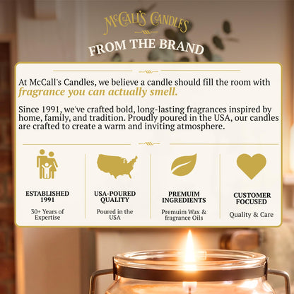 McCall’s Candles | Peach Tea | 18 oz Scented Candle | Indulgence Collection | USA-Poured | Double Wick | Grooved Jar with Carrying Handle | Porch-Side Citrus & Herbal Fragrance