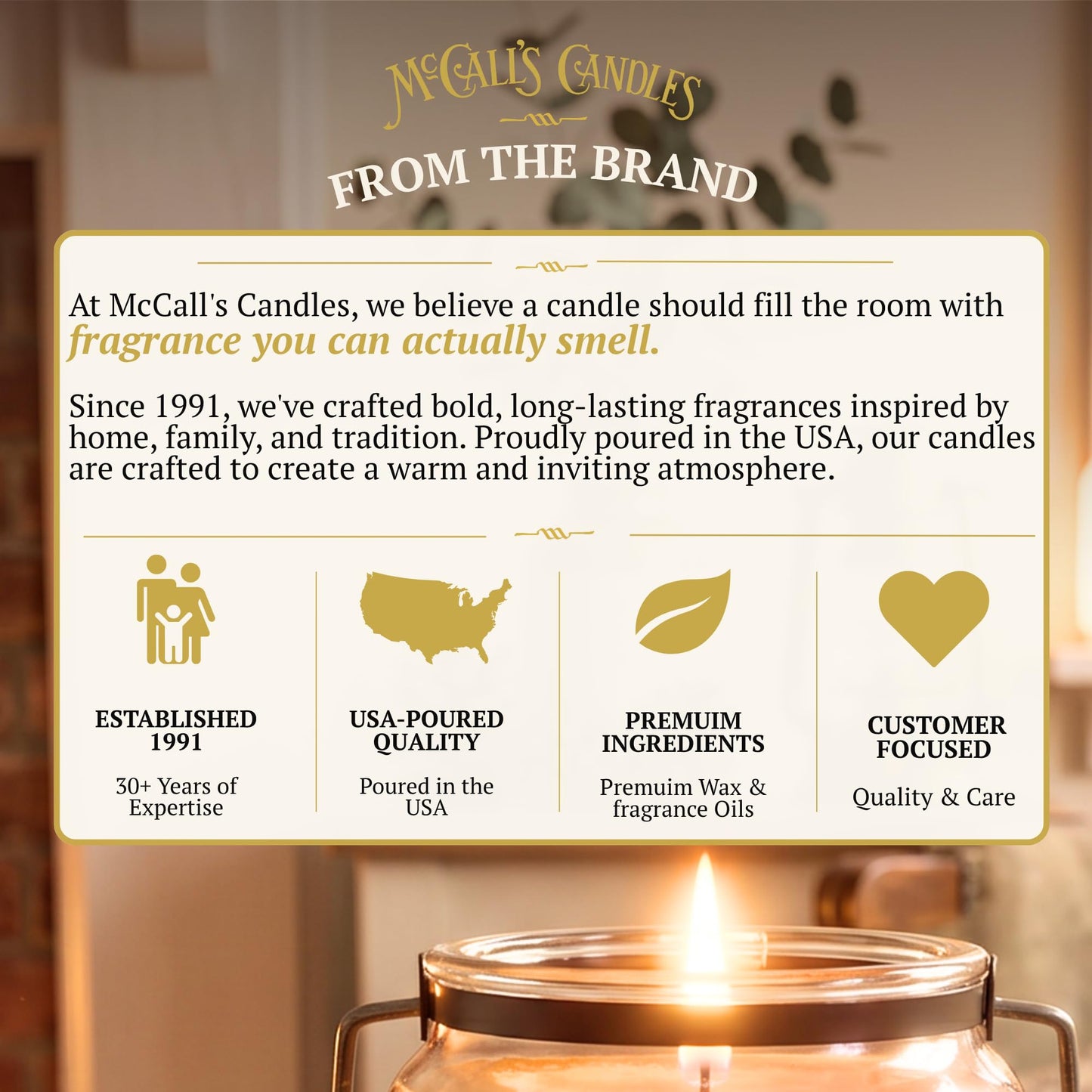 McCall’s Candles | Sunrise Cinnamon Bun | 18 oz Scented Candle | Indulgence Collection | USA-Poured | Double Wick | Grooved Jar with Carrying Handle | Cinnamon Sugar & Maple Fragrance