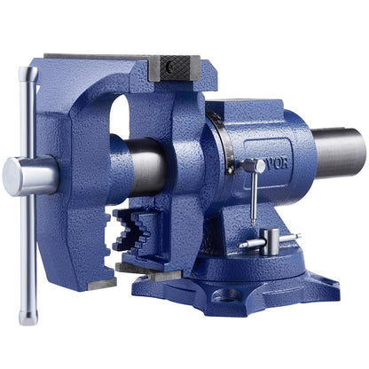 VEVOR Heavy Duty Bench Vise, 6.5 Inch Jaw Width, 5 Inch Max Opening, Multi-Purpose Ductile Iron, Anvil, 360° Swivel Base, 5620 Lbs Clamp Force