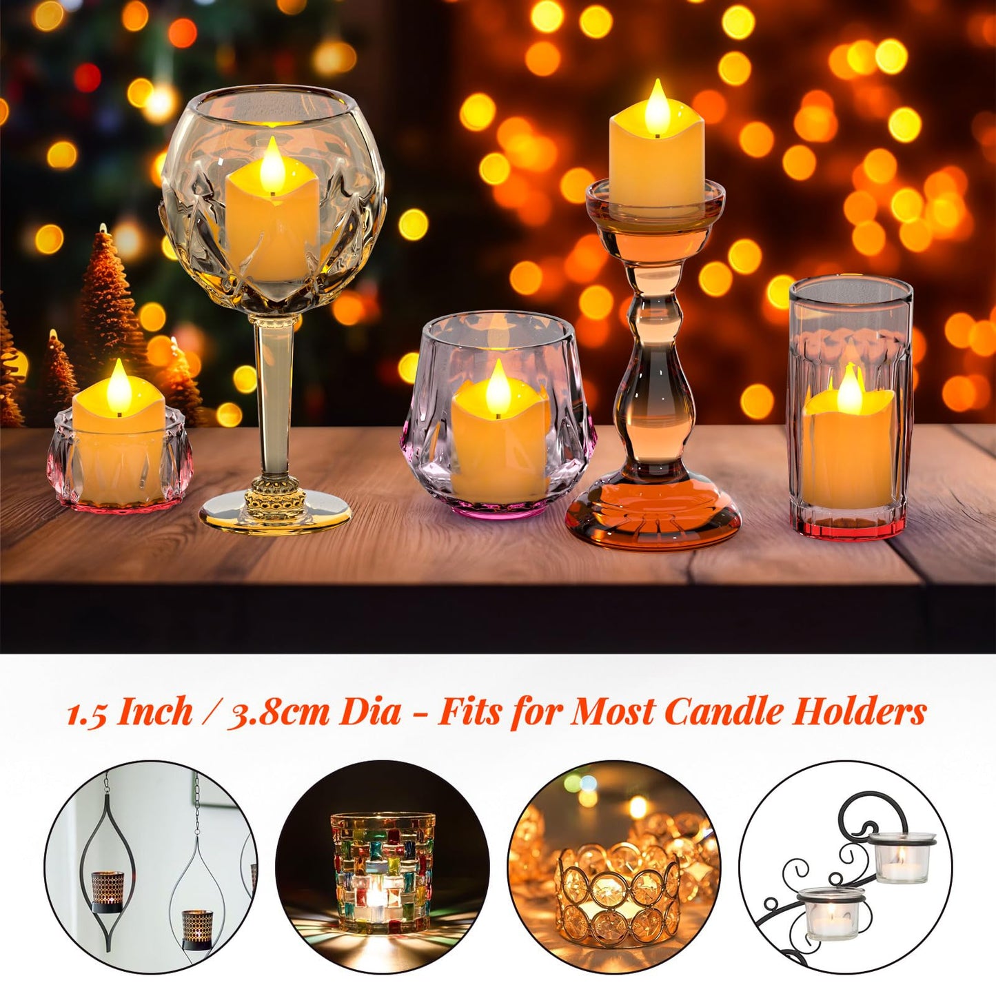 PChero Rechargeable Flameless Tea Lights Candles with Remote Timer, 12 PCS Flickering Electric Fake LED Votive Candles with 2 USB Charging Cables for Wedding Christmas Fall Home Decor