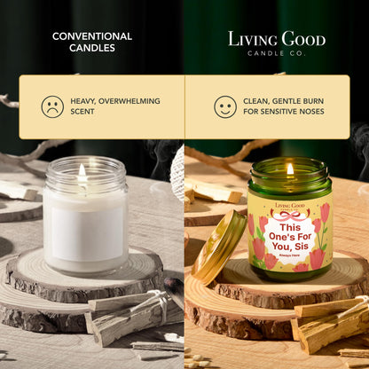 Personalized Message Pure Beeswax Candle for Her & Him - 3 Scent Choices: Palo Santo - Coastal Breeze - Tranquility - Non-Toxic & Pet Friendly - Gift for Wife Girlfriend Mom Dad - 5.5 OZ