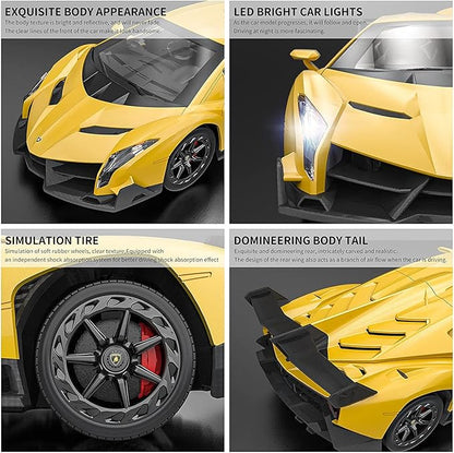 Remote Control Car RC Cars Racing Car 1:18 Licensed Toy RC Car Compatible with Lamborghini Model Vehicle for Boys 678 Years Old Yellow