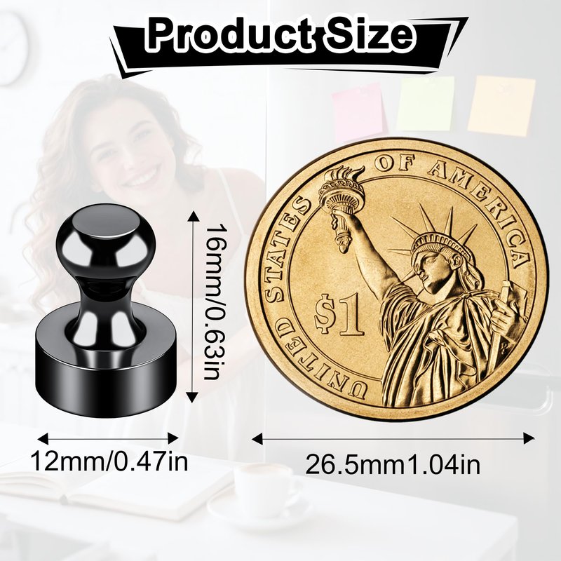 Tiergrade Metallic Magnets, Refrigerator Magnets, 20 Pack Black Magnetic Push Pins, Strong Fridge Magnets, Multi-use Whiteboard Magnets Perfect for Kitchen Office Classroom