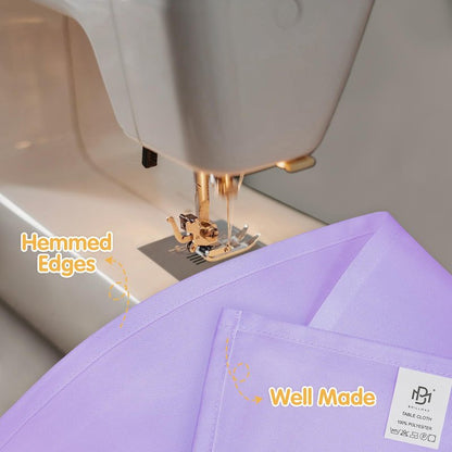 BRILLMAX 8 Pack Lavender Tablecloths 60 x 126 Inch for 8ft Rectangle Tables - 150 GSM Polyester Fabric, 15" Standard Drop, Water, Stain & Wrinkle Resistant Cloth Cover for Wedding Dining Buffet