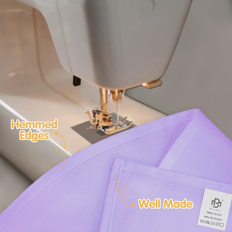 BRILLMAX 10 Pack Lavender Tablecloths 60 x 102 Inch for 6ft Rectangle Tables - 150 GSM Polyester Fabric, 15" Standard Drop, Water, Stain & Wrinkle Resistant Cloth Cover for Wedding Dining Buffet