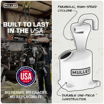 Mullet High-Speed Cyclone Dust Collector for Shop Vacuum - Sawdust Separator, Dust Collectors for Woodworking, Garage, Hobbyist Debris Extraction