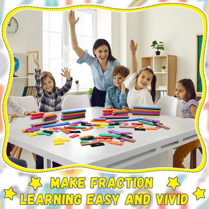 Sayglossy 60 Sets Fraction Tiles Set for Math Classroom Fractions Manipulatives Math Learning Manipulatives for Home School Supplies