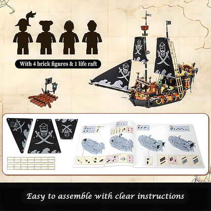 1328 Piece Pirate Ship Mini Building Kit Creative Blocks of The Caribbean Adventure Construction Kits Perfect Bricks Gift for Teens Not Compatible with Major Brands