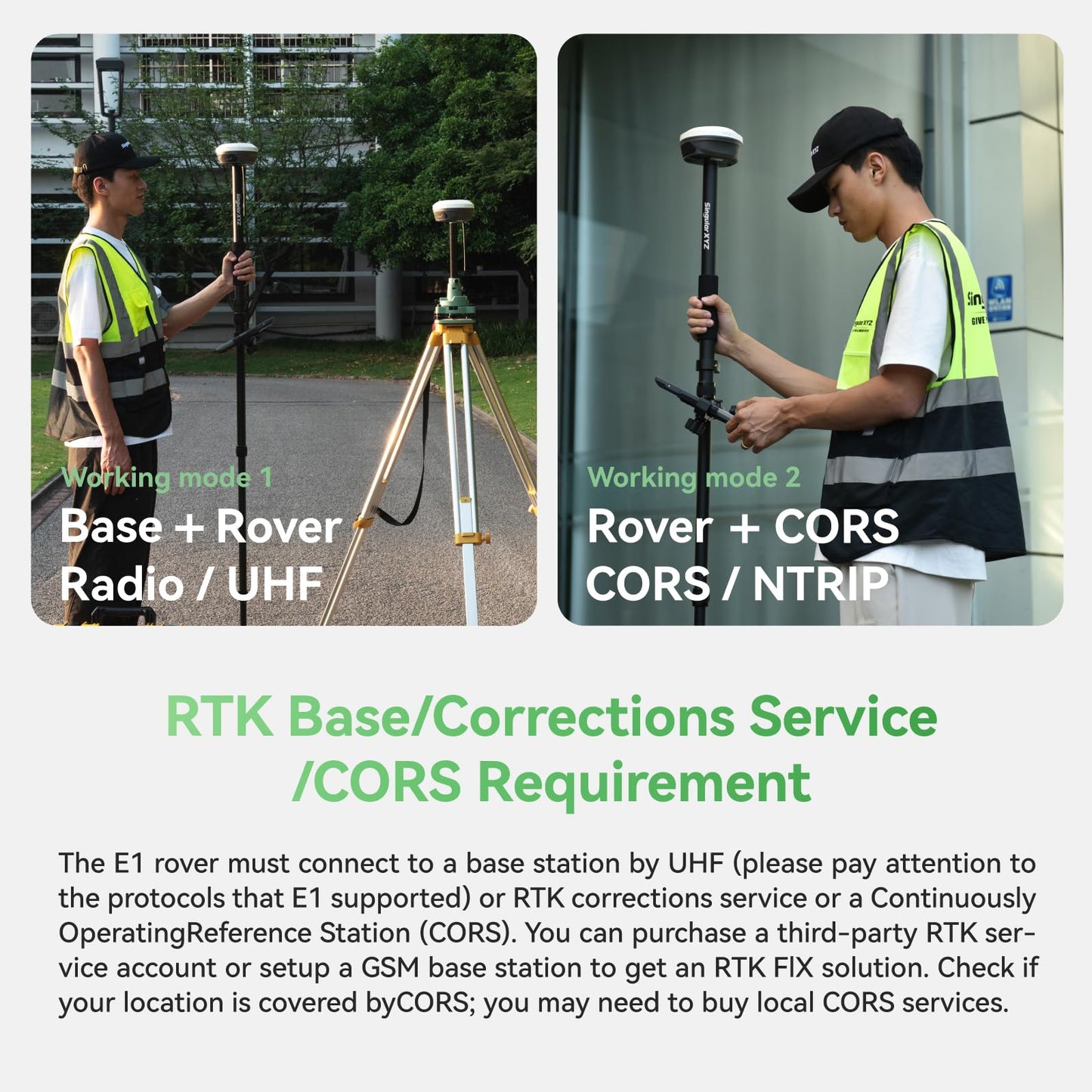 E1 GNSS IMU RTK GPS Surveying Equipment Rover Receiver Rtk Gnss Handheld Collector and Survey Software, 1408 Channels, 1cm Accuracy, 5km Distance
