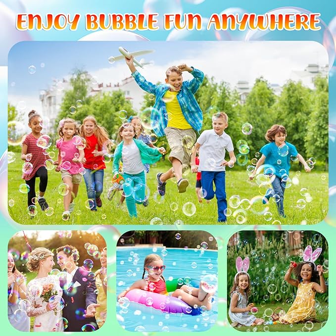 Bubble Guns for Toddlers2 Pack Rabbit Bubble MachineEaster Basket Stuffers for KidsBubble Blower with 10 Bubble SolutionsOutdoor Bubble Toy Easter Gift for Age 3 4 5 6 7 8 Years Old Boys Girls