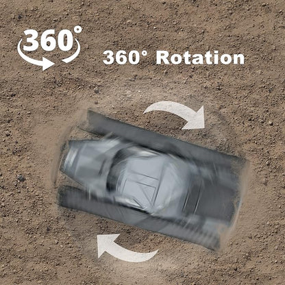 RC Tank Car 1:12 Remote Control Crawler 12KM/H High Speed Tank 2.4Ghz RC Rock Crawler Off-Road 4WD 360°Rotating Drifting Car with Rechargeable BatteryMilitary Truck Toy for Adults and Kids