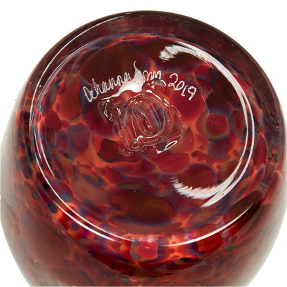 Totally Blown Glassworks Votive Candle Holder, Tea-Light, Handmade Blown Glass, Accent Vase, Centerpiece, Home Decor, Artist Dehanna Jones, Seattle, WA. (Red-Red Wine)