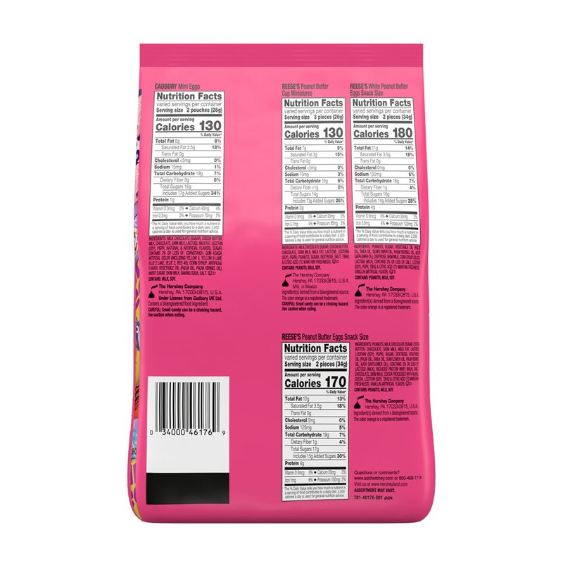 Hershey Assorted Flavored, Easter Candy Bag, 27.83 oz (70 Pieces)