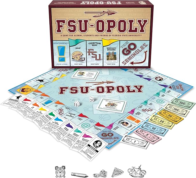 Late for The Sky FSU-Opoly Florida State University Board Game Family Strategy Game for 2–6 Players Ages 8+ Campus Properties Traditional or Fast 1-Hour Play