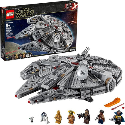 LEGO Star Wars Millennium Falcon 75257 Building Set - Starship Model with Finn Chewbacca Lando Calrissian Boolio C-3PO R2-D2 and D-O Minifigures The Rise of Skywalker Movie Collection