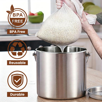 MONKKINO 4pcs Brew Bags, Extra Large 250 Micro Fine Mesh Strainer Bag, Reusable Drawstring 10 Gallon Filter Bag for Home Brewing, Kitchen Straining for Beer, Wine, Cold Brew, Jelly, 22x26