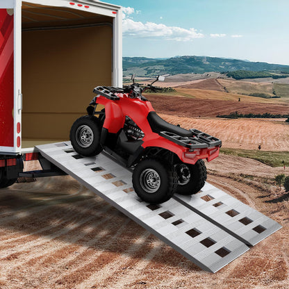 Aluminum Trailer Ramps, 6000LBS Capacity Heavy-Duty Loading Ramps for Bike, Motorcycle, Tractor, ATV/UTV, Trucks, Auto Hauler- with Knife & Hook Ends, 2pcs (84 X 14 Inch)