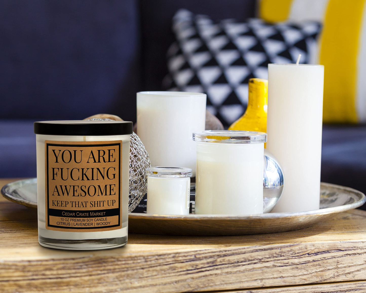 Best Friend, Gift for Women, Men - You are Awesome, Thank You Candle Gift for Her, Him, Inspirational Present for Coworker, Sister, Bestie, Funny Happy Birthday Candle,100% Soy Wax Handmade in the USA