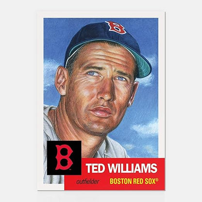 TED WILLIAMS TOPPS LIVING SET 2018 BASEBALL CARD #55 BOSTON RED SOX WITH FACSIMILE SIGNATURE + TOPLOADER