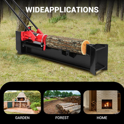 Garvee 12 Ton Hydraulic Log Splitter, Manual Wood Splitter with 2-Speed Operation & Built-in Wheels, Hand Powered Log Cutter for Firewood with Full Steel Construction, Max 18.7" Log