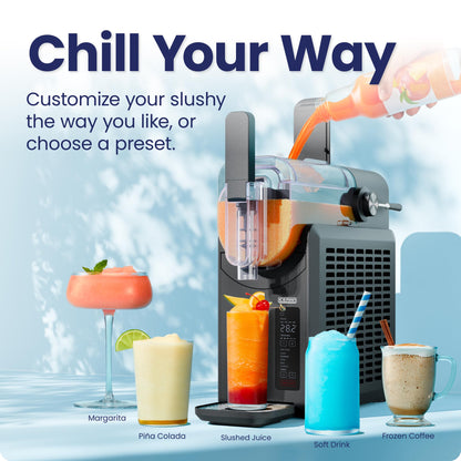 Iceman by Chefman Slush-Ease 68oz Slushie Machine, 48oz Liquid Capacity Frozen Drink Maker & Slushy Machine with 5 Presets and LED Display, Perfect for Frozen Margaritas, Frappes, Smoothies & Shakes