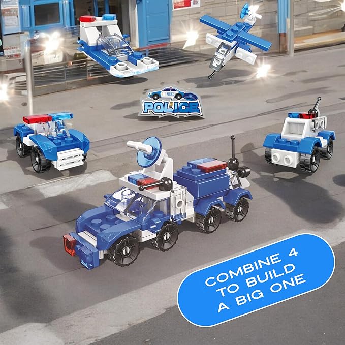 QStar Mini 16 Car Building Blocks Compatible with Lego Party Favors for Kids Prizes for Kids Classroom Goodie Bag Fillers