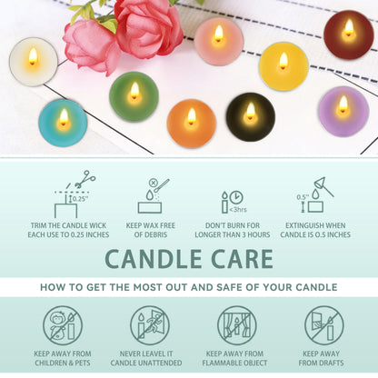 Lavender Scented Tealight Candles - Natural Soy Wax Candles with Essential Oils, Home Decor and Aromatherapy, Perfect for Home Use and Gifting