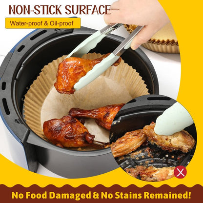 120 Pcs Air Fryer Disposable Paper Liner, 7.9-inch [ Fit 5-8 QT ], Non-stick Parchment Paper for Frying, Baking, Cooking, Roasting and Microwave - Unbleached, Oil-proof