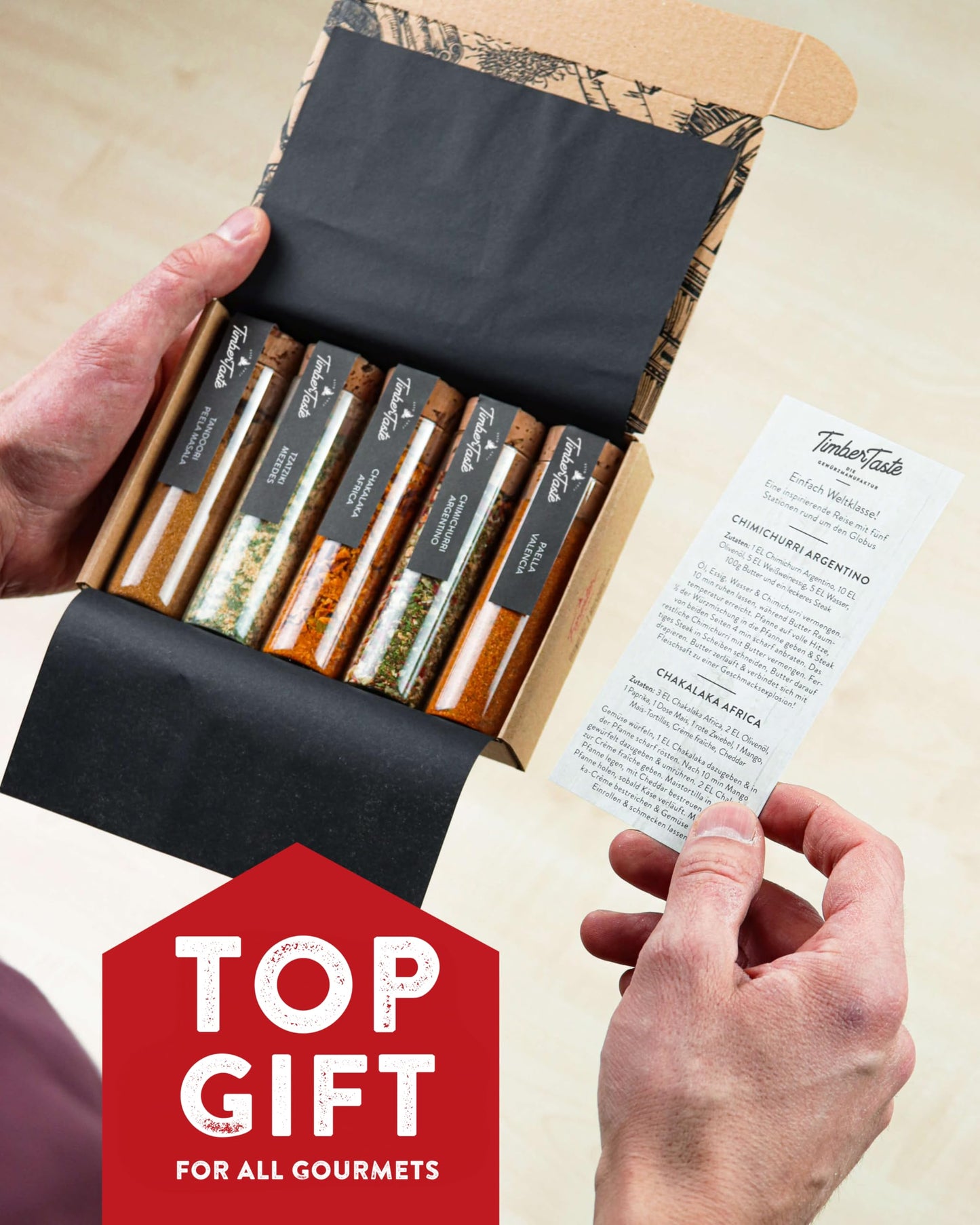 TIMBER TASTE® World Spice Gift Set - Collection of Gourmet International Spice Blends - World Seasonings Set for Men & Women - Birthday Gifting Ideas for Men - Dad Birthday Gifting Ideas