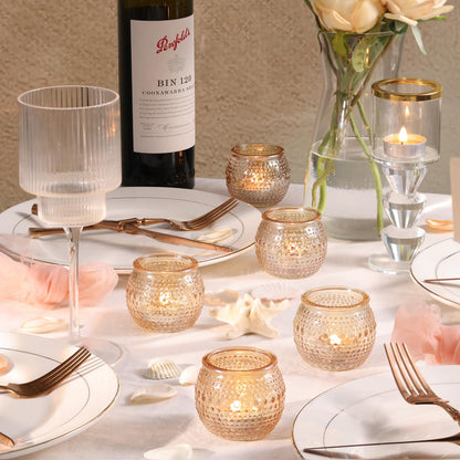 40 Pcs Gold Votive Candle Holders, Round Tea Light Candle Holders with Polka Dot Embossed, Gold Table Centerpieces for Weddings, Home Decor, Baby Shower, Special Occasions