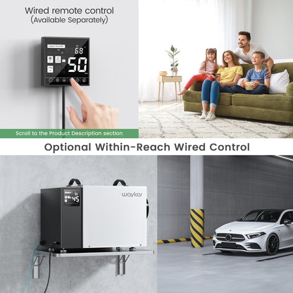 Waykar Commercial Dehumidifier with Pump and Drain Hose for crawl space, Basements, and Water Damage Unit
