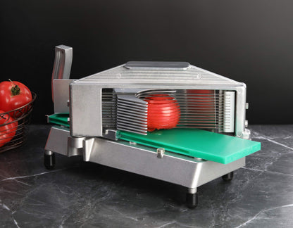 New Star Foodservice Commercial Tomato Slicer, 3/16-Inch, Aluminum Body with Stainless Steel Blades