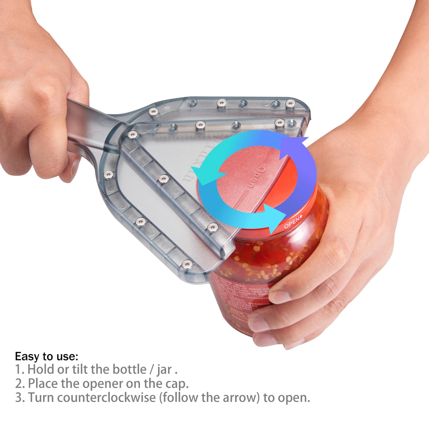 Uinxan Jar Opener for Weak Hand & Seniors with Arthritis,Easy Twist Off Bottle Caps,Patent | Unique Kitchen Gadgets, Christmas Gifts for Elderly/Women/Men (Blue)