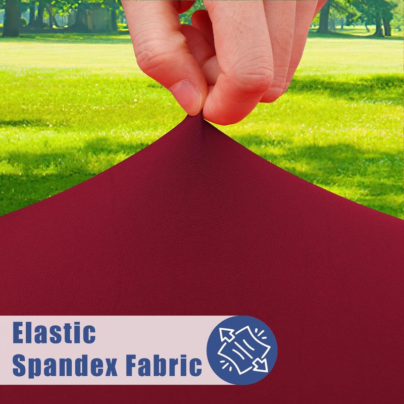 Moosfor Round Spandex Tablecloth, Elastic Fitted Waterproof Tablecloths for 57"-68" Tables, Stretch Washable Picnic Table Cover for Camping, Dining, Indoor and Outdoor, Wine Red