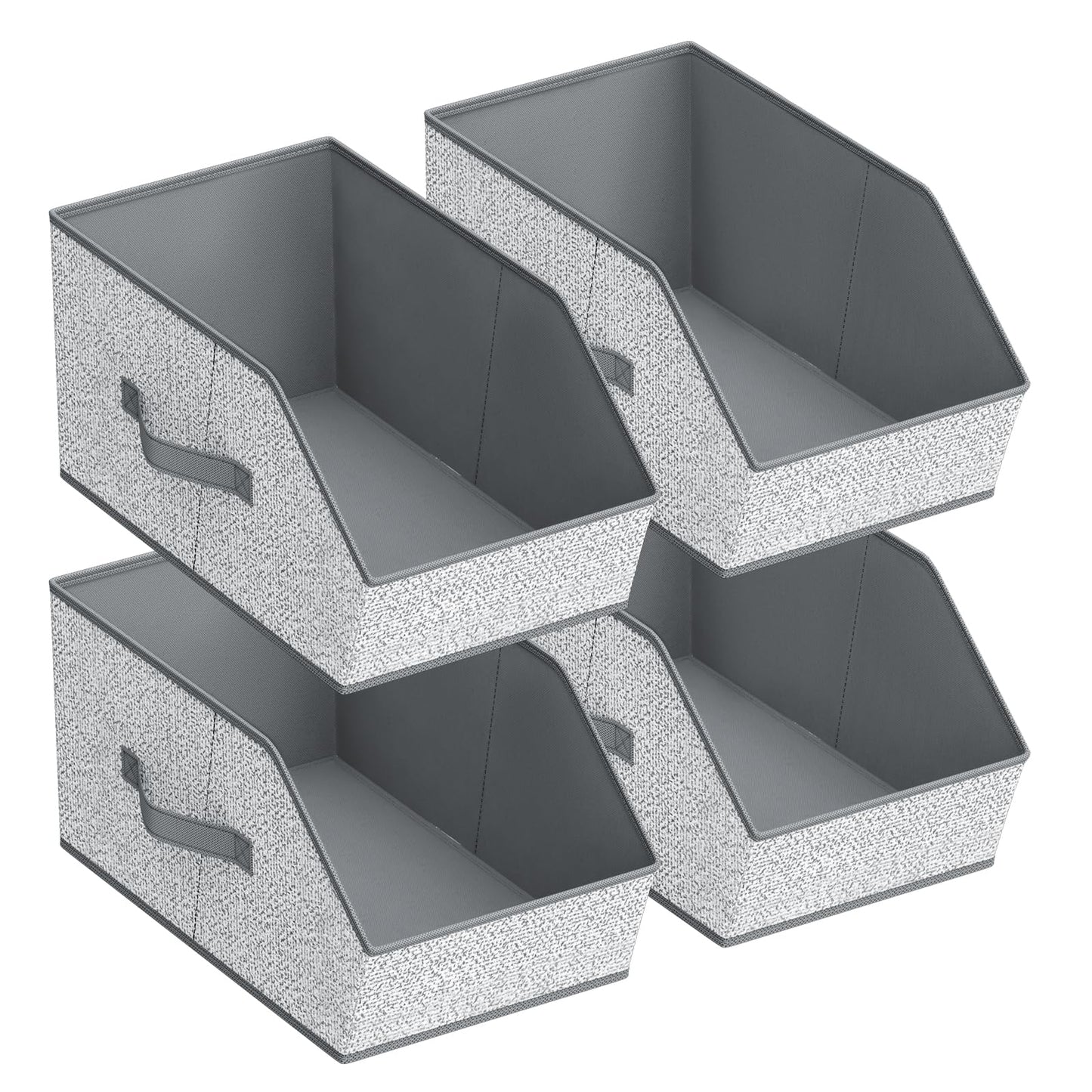 Homsorout Large Closet Storage Cubes - Closet Storage Bins with Dual Handles for Clothes, Towels, Toys, Shelf Organizer Bins for Bedroom, Nursery, Shelves, Small Spaces, Ant Light Gray, 4 Pack