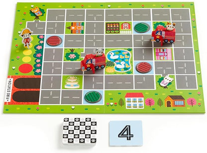 Mudpuppy Fire Engine Rescue – Cooperative Preschool Board Game Featuring Bold Fire Engine Promotes Social Emotional Development for Children Ages 4 and Up