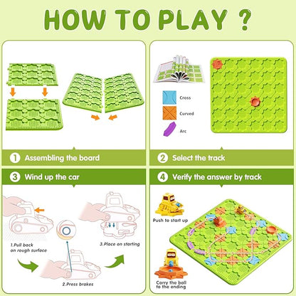 Brain Stem Activity Logic Kits Board Teaser Games &amp Puzzles Toys with 200+ Challenges 4 Difficulty Levels for Kids Ages 3-10 Educational Learning Maze Games for Toddlers