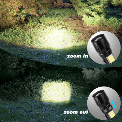 KunHe USB Rechargeable Mini Small LED Flashlights Bulk Camping Lantern Flashlight Bright High Lumens EDC Flash Light 10 Pack
