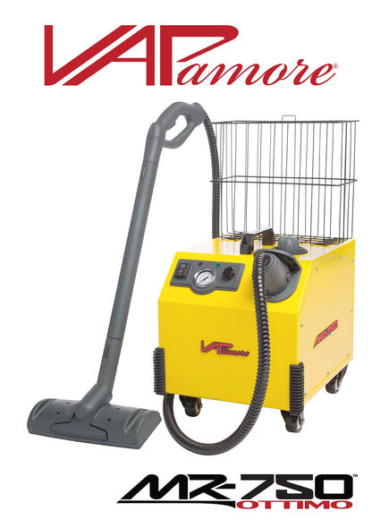 Vapamore MR-750 Ottimo Heavy Duty Steam Cleaner. Electronic Solenoid For Dry Steam Control, Full Stainless Steel Boiler,1 Gallon Water Capacity, Multipurpose, Chemical Free, 24 Professional Tools