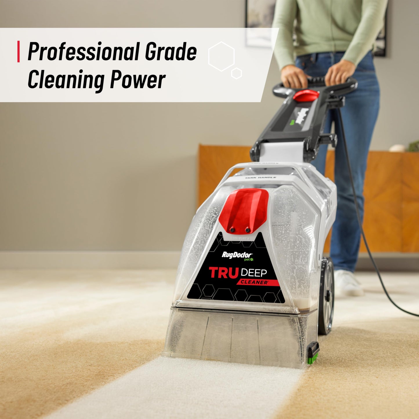 Rug Doctor Pet TruDeep CleanerTM, Pet Upholstery Tool, Best-In-Class Suction Power, Dual Cross-Action Brush Technology for One-Pass Cleaning, Professional-Grade Carpet Cleaner