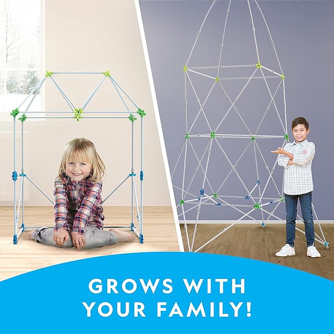 National Geographic Indoor Fort Building Kit - 225 Pieces for Creative Play STEM Building Toys for Kids Ages 6-12 Blanket Fort (Amazon Exclusive)