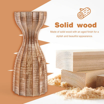 Wood Candle Holders for Pillar Candles Wooden Candlestick Holder Unique Angular Design Home Decer with Solid Wood High-End Retro Farmhouse Style (Retro Wave)