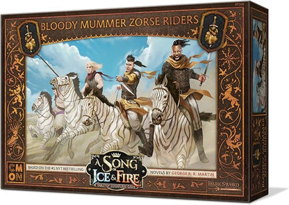 CMON A Song of Ice and Fire Tabletop Miniatures Bloody Mummer Zorse Riders Unit Box - Mercenary Mounted Mayhem Strategy Game for Adults Ages 14+ 2+ Players 45-60 Minute Playtime Made by CMON