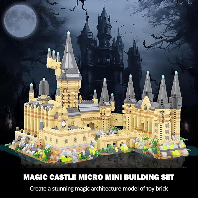 Magic Castle Micro Mini Building Set 2929 Pcs Magic House Model Building Toys STEM Creative Magic World Office and Home Decor Bricks Kits Christmas Birthday Gift for Adults Teens Kids 14+