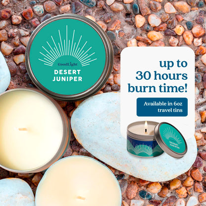 GoodLight Paraffin-Free Scented Candle in Stylish Tin (Desert Juniper, 6 oz)