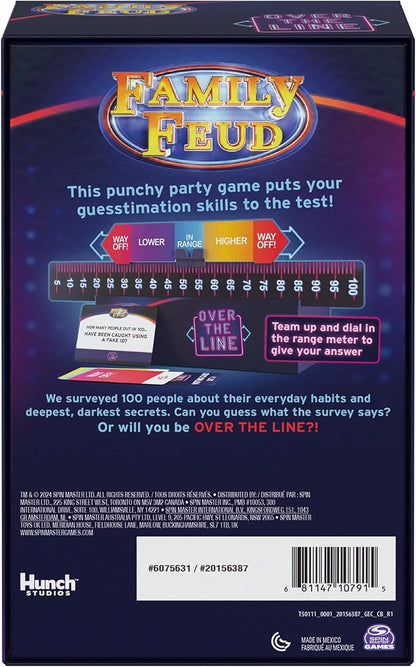 Spin Master Games Family Feud: Over the Line Adult Party Game The Classic Survey Says Guessing Game that Goes Beyond Family Fun Night for Teens &amp Adults Friendsgiving 2+ Players for Ages 17