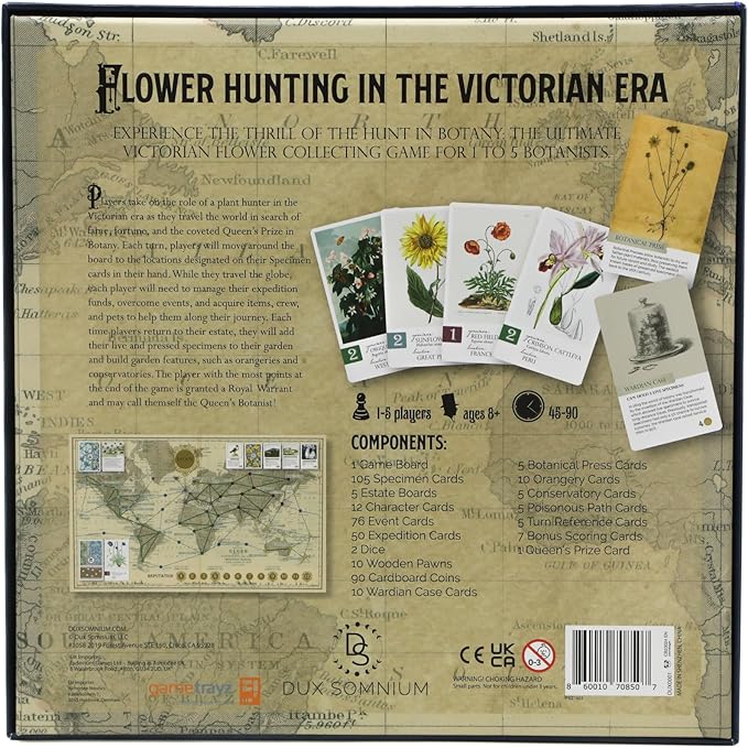 Botany Board Game | Family Board Game | Victorian Flower Hunting for Plant Lovers | Ages 8 and Up | for 1-5 Players | Easy to Learn - by Dux Somnium Games