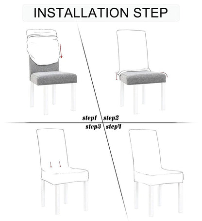 Obstal Black Stretch Spandex Dining Room Chair Covers ?Set of 4 Universal Removable Washable Chair Seat Slipcovers Protector for Kitchen, Ceremony, Wedding, Banquet, Hotel and Party