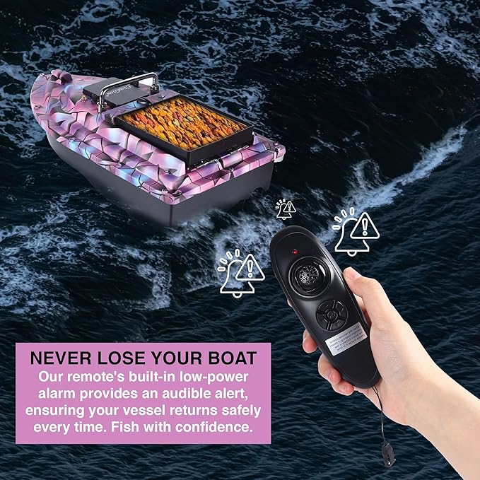 Bait Boat for FishingRC Bait Boat with 2.4GHz Remote Control 546yd Range Carries 4.4 lbs Bait Dual Brushless Motors &amp 3-Propeller System 4H Extended Runtime ABS Armor Low Battery Alarm