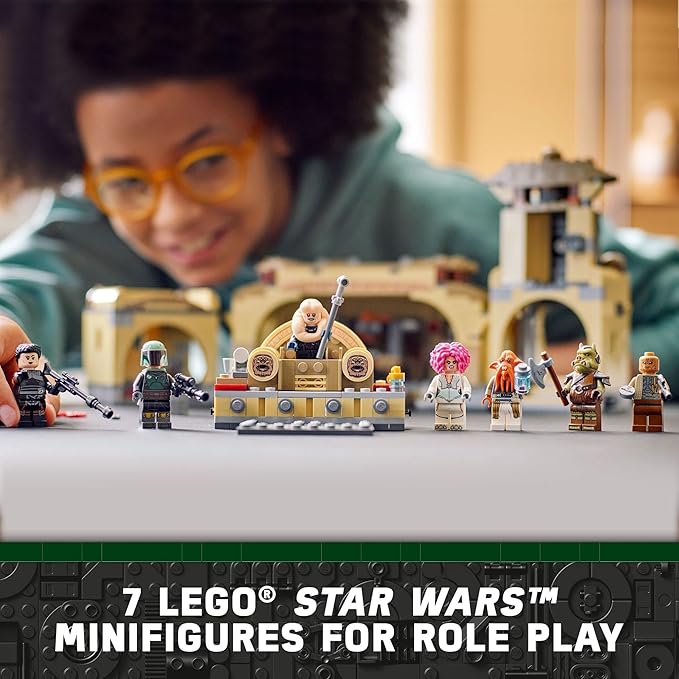 LEGO Star Wars Boba Fett’s Throne Room Building Kit 75326 with Jabba The Hutt Palace and 7 Minifigures Star Wars Building Set Great Gift for Star Wars Fans Boys Girls Kids Age 7+ Years Old